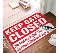 FZFN Farm Kitchen Rug Keep Gate Closed Noter What The German Shepherd Say Rug Fall Welcome Mats For Front Door Fall Porch Mat(65X90CM)