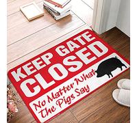 FZFN Farm Kitchen Rug Keep Gate Closed Noter What The Pigs Say Rug Fall Welcome Mats For Front Door Fall Porch Mat(50X80CM)
