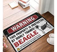 FZFN Farm Kitchen Rug Warning This Property Is Protected By A Highly Trained Beagle Rug Outdoor Decorations For Patio Classroom Welcome Ma(40X60CM)