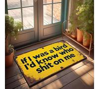 FZFN Farmhouse Door Outdoor Funny Entry Bathroom Mat - If I Was A Bird, I'd Know Who Shit On Me. Water Absorbent Low Profile Bath Memory Foam For Outdoor(65X90CM)