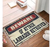 FZFN Farmhouse Front Porch Decor Beware Of Attack Labrador Retriever Doormat Gifts For Husbands Entrance Mat Outdoor(50X80CM)