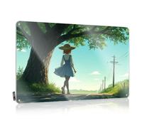 FZFN Farmhouse Tin Metal Sign Rustic Wall Poster, Custom Funny Quote Design For Rooms Garage | Soft Area Anti-rust Metal A Girl In A Blue Dress Walks Under A Large Tree On A Sunny Day(20X30CM)