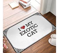 FZFN Floor Mat I Love My Exotic Cat, Waterproof Kitchen Absorbent Back Yard Decorations Floor Mat, Ideal For Travel High Traffic Areas(50X80CM)