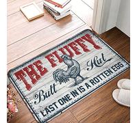 FZFN Floor Mats For Home Entrance Chicken Coop Sign The Fluffy Butt Hut Last One In Is A Rotten Egg Rug Beer Decor Funny Stuff(50X80CM)