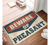 FZFN Fun Door Mat Beware Of Pheasant Rug Patio Decor Fall Rugs Outdoor(50X80CM)