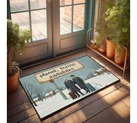 FZFN Funny Decor For Bar Travelers At The Frozen Crossroads: A Winter Journey Through Time Doormat Funny Bar Decor Vintage Kitchen Decor And Accessor(50X80CM)