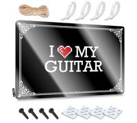FZFN Funny Decor Shed Plaques - I Love My Guitar Accessory Rustic Wall Hanging(30X40CM)