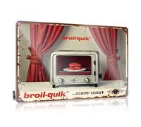FZFN Funny Home Bar Signs Broil-Quik: The Ultimate Solution For Sizzling Cheese Sandwiches! Tin Sign Funny Desk Signs Bar Rules Sign(20X30CM)