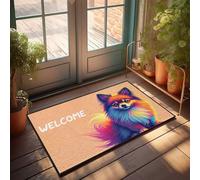 FZFN Funny Kitchen Decor Anti Slip Bathroom Mats | Welcome To The Colorful World Of Pomeranians Small And Small For Billiards(65X90CM)