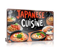 FZFN Funny Metal Bar Signs Japanese Cuisine: A Culinary Journey Through Flavor And Tradition Tin Sign Cool Signs For Bedroom Sarcastic Signs(20X30CM)