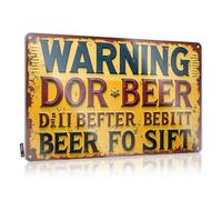 FZFN Funny Metal Bar Signs Rusty Warning Sign: Dor Beer For Better Bebitt Tin Sign Cool Signs For Bedroom Sarcastic Signs(30X40CM)