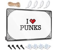 FZFN Gaming Cool Wall Art Rustic Custom | I Love Punks Novelty Metal Wall Decor For Gate Home(30X40CM)