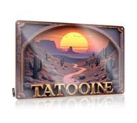 FZFN Garage Accessories For Men Metal Wall Decoration Soft Area | Sunset Over The Desert: A Journey To Tatooine Lovely Dressing Decoration(30X40CM)