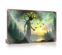 FZFN Girly Bathroom Decor Farmhouse Decorations - Nature's Guardian: A Mythical Tree-man Standing Tall Amidst Seren Rustic Wall Art Soft Bath Easy Hang For Cave(30X40CM)