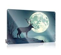 FZFN Gorgeous Posters Rustic Wall Poster, Kitchen Decorations Funny Quote Design For Barn Garage | Sweet Anti-rust Metal Eagle Under The Moonlight By The Lake(30X40CM)