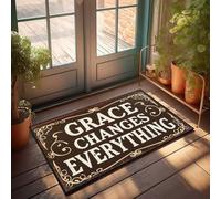 FZFN Grace Changes Everything: A Inspirational Quote Sign Absorbent Door Indoor Bathroom Small - Fall Door Decorations Bathroom Mats Non Skid(50X80CM)