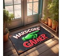 FZFN Hardcore Gamer: The Ultimate Gaming Experience Memory Foam Area Chenille Bathroom - Outdoor Fall Decor Bathroom Runners Non Skid(65X90CM)