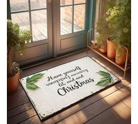 FZFN Have Yourself A Merry Little Christmas Sign With Green Leaves Vintage Outdoor Decor Corners - Floor Mat Bathroom Non Slip For Home(50X80CM)
