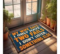 FZFN Home Must Haves Mat Waterproof Door | My Wife Says I Only Have Two Fails: 'i Don't Listen,' Something Else Retro Area Alcohol(40X60CM)