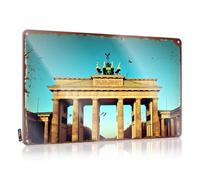 FZFN Hot Beer Tin Sign Brandenburg Gate: A Monument To History And Unity Tin Sign Beer Decor Home Decor For Men(30X40CM)
