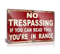 FZFN Hot Beer Tin Sign Warning: No Trespassing - You'Re In Range! Tin Sign Beer Decor Home Decor For Men(20X30CM)