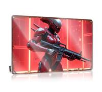 FZFN House Stuff Tin Wall Decor Rustic Haves | Robotic Warrior With Red Neon Background Farmhouse Metal Wall Decor For Beach Home(30X40CM)