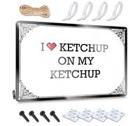 FZFN Humorous Vintage Wall Art Rustic Wall Poster, Desk Accessories For Men Funny Quote Design For Mount Garage | Accessories Anti-rust Metal I Love Ketchup On My Ketchup(30X40CM)