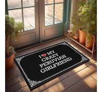 FZFN I Love My Crazy Peruvian Girlfriend Chenille Bathroom Washable Runners | Teens Stuff Durable Washable Foam Bath Winter Non Slip(65X90CM)