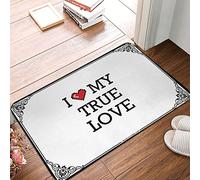 FZFN I Love My True Love Washable Bath Large Door Outdoor - Outdoor Farmhouse Decor Kitchen Mat Non Skid(50X80CM)