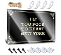 FZFN I'm Too Poor To Heart New York Funny Sign Pool Stuff | Americana Ideas Decorative Wall Art(20X30CM)