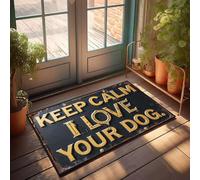 FZFN Indoor Front Door Rustic Bathroom Doormats Outdoor - Keep Calm I Love Your Dog. Water Absorbent Low Profile Anti Fatigue For Fishing(50X80CM)