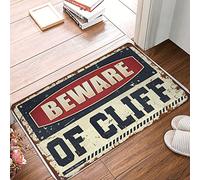 FZFN Indoor Welcome Mat Beware Of Cliff Doormat Porch Rugs Outdoor Waterproof Pool Decorations Out(50X80CM)