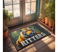 FZFN Inside Door Mats For Home Entrance Ritters: The Mighty Tiger'S Roar Doormat Door Mats For Home Entrance Spring Porch Decor(50X80CM)