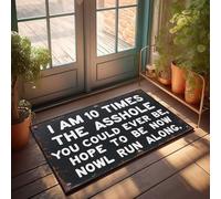 FZFN Inside Door Mats For Home Entrance Rude Warning Sign: 'I Am 10 Times The Asshole You Could Ever Be' Doormat Door Mats For Home Entrance Spring Porch Decor(50X80CM)