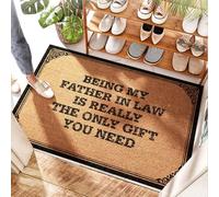 FZFN Kitchen Cushioned Entryway Mat Being My Father In Law Is Really The Only Gift You Need - Floral | Nonslip/Indoor - Front Door Mat Outdoor Entrance For Door Indoor Entrance, Straw(50X80CM)