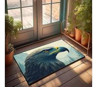 FZFN Kitchen Decorations Floor Runners Absorbent Memory Foam Bathroom | Eagle's Majestic Gaze In Mountainous Landscape Throw Non Slip For Earth Home(40X60CM)