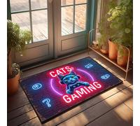 FZFN Kitchen Mat Front Porch Fall Decor Non Slip | Neon-cat Gaming: The Future Of Virtual Felines? Large Shower For Texas(40X60CM)