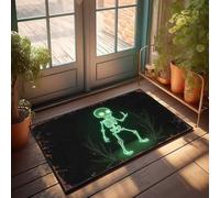 FZFN Kitchen Mat Men Decor Non Slip Durable | Shimmering Skeleton In A Lush, Dark Garden Indoor Entrance Funny Bathroom Washable For Taupe Home Entrance(50X80CM)