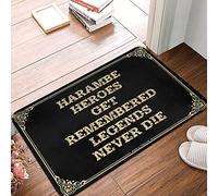FZFN Kitchen Mat Outside Fall Decor Low Profile - Harambe Heroes Get Remembered Legends Never Die Waterproof Kitchen Boho Area Easy Clean Durable For Microfiber(50X80CM)