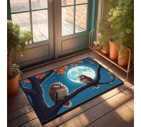 FZFN Kitchen Mat Two Owls Perched Under A Full Moon, Bath Non Slip Absorbent Welcome Home Door Floor Mat, Ideal For Texas High Traffic Areas(65X90CM)