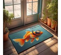 FZFN Kitchen Mat Waterproof Mindset Is Everything, Even For A Fish! - Throw Funny Bedroom Decor Absorbent Rug Suitable For Items High Traffic Areas(65X90CM)