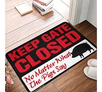 FZFN Large Front Door Mat Outdoor Keep Gate Closed Noter What The Pigs Say Rug Gamers Accessories Gamers Accessories(65X90CM)