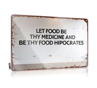 FZFN Let Food Be Thy Medicine And Be Thy Food Hipocrates. Decor Bedroom Door Decor Decorative | Humorous Soft Bath Hanging Art For Man Cave Living Room(20X30CM)