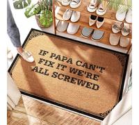FZFN Low Pile Entryway Door Mat | Watermelon, Boho Welcome, If Papa Can't Fix It We're All Screwed - Coir/Kitchen Rug Non Slip Washable/Floral & Outsoor(40X60CM)