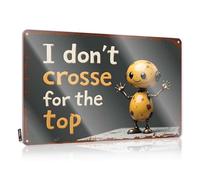 FZFN Man Cave Accessories Waterproof Vintage Poster | Robot With Text: 'i Don't Crosse For The Top' Awesome For Retirement Living Room(30X40CM)