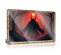 FZFN Mancave Accessories Men A Fiery Encounter: The Silhouettes Of Courage Tin Sign Beer Decor Bar Sign For Home Decor(30X40CM)