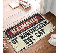 FZFN Mat In House Beware Of Norwegian Est Cat Rug Personalized Door Mats For Front Door Porch Decor(50X80CM)