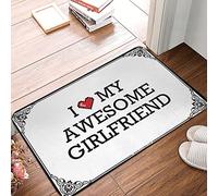 FZFN Mat Memory Foam Area I Love My Awesome Girlfriend - Square Shower Fun Stuff Absorbent Rug Suitable For Double High Traffic Areas(65X90CM)