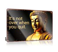 FZFN Matal Sign Quality Accessories Home Decor - Golden Wisdom: 'it's Not Over When You Quit' Ideas Rustic Style Artwork For Dining(30X40CM)