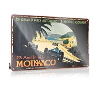 FZFN Metal Bar Decor Vintage Monaco Grand Prix Poster: Classic Racing Elegance Tin Sign Funny House Signs Stuff For Boys Room(20X30CM)